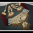 FS Collection Glamorous Pota Stone Pearl And Beads Necklace Set