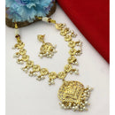 FS Collection Glamorous Pota Stone And Pearl Choker Necklace Set