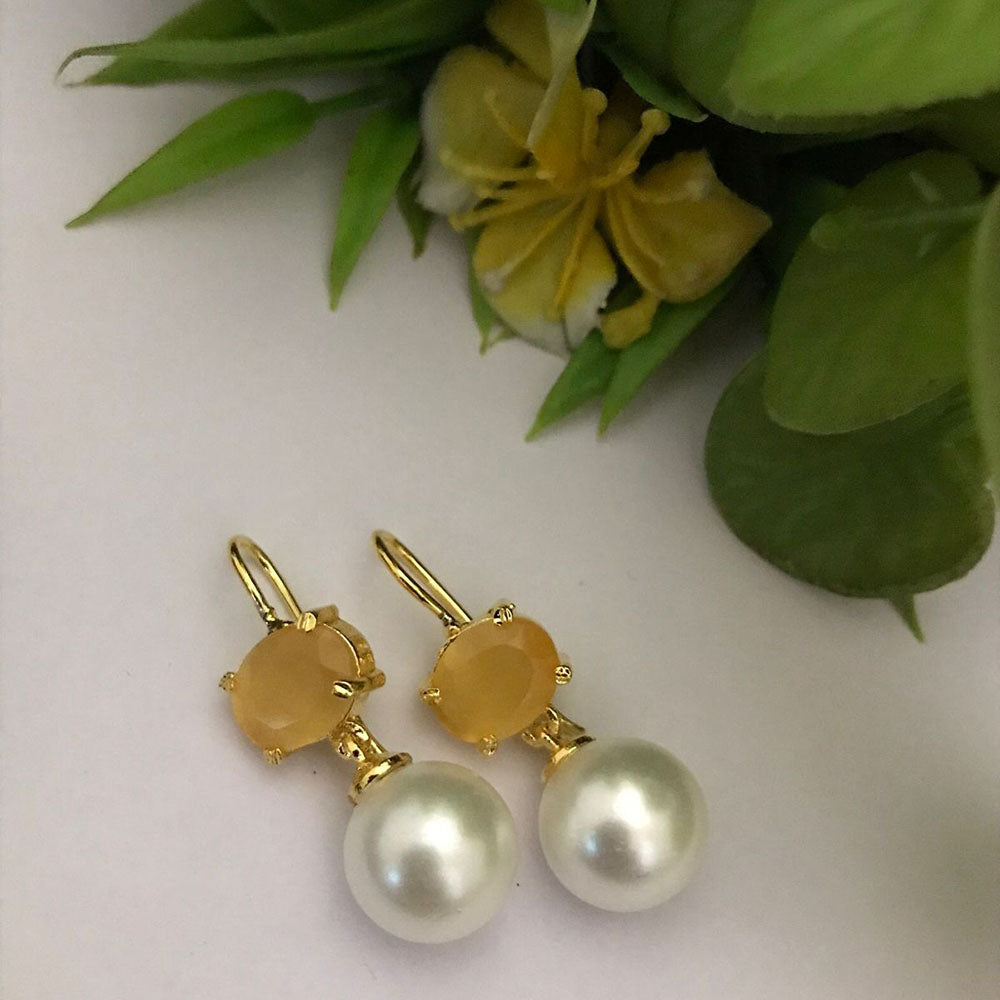 FS Collection Crystal Stone Designer Hook Earrings