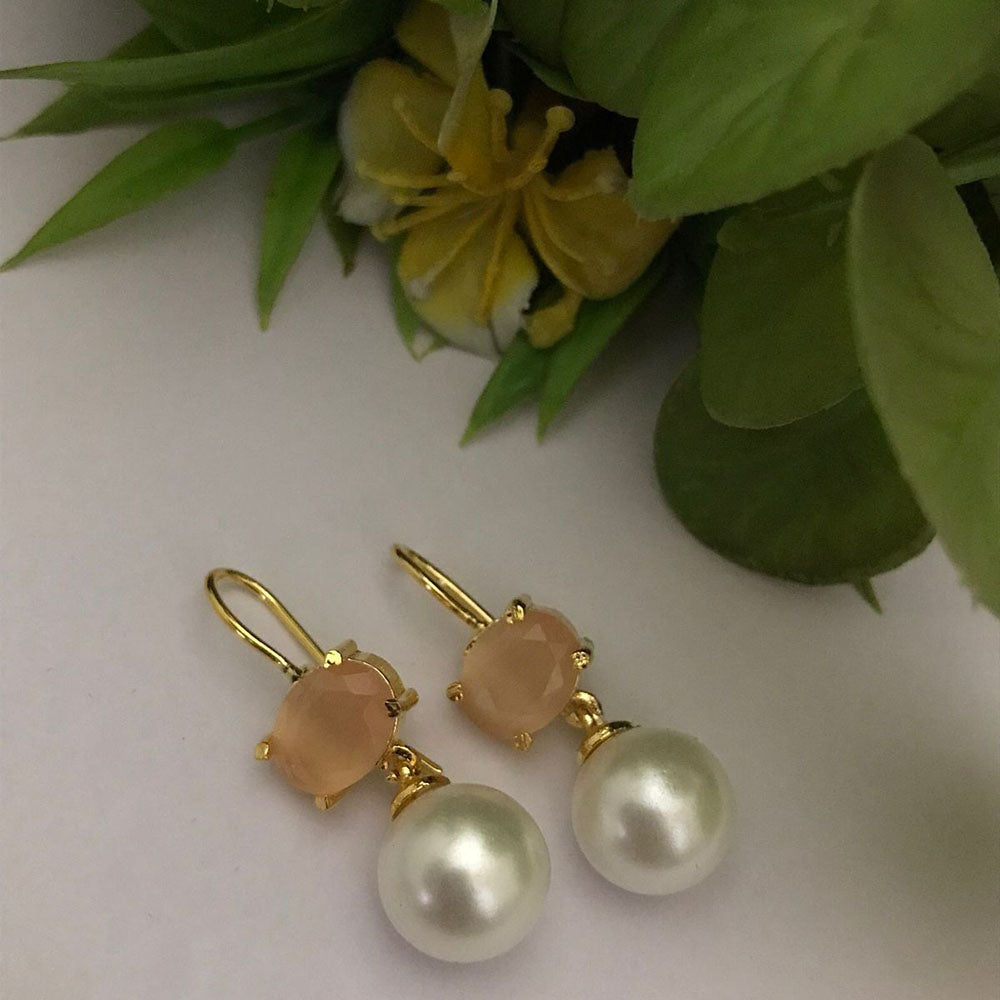 FS Collection Crystal Stone Designer Hook Earrings