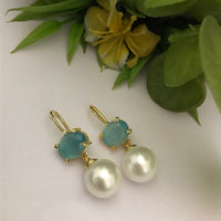 FS Collection Crystal Stone Designer Hook Earrings