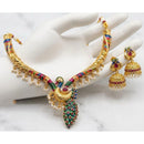 FS Collection Traditional Pota Stone And Pearl Meenakari Designer Necklace Set