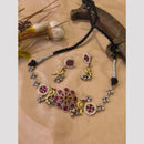 FS Collection Classic 2 Tone Plated Pota Stone Choker Necklace Set