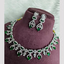 FS Collection Premium Silver Plated Austrian Stone And Crystal Stone Necklace Set