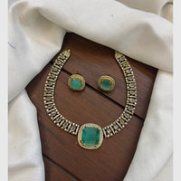 FS Collection Gold Plated AD Stone Choker Necklace Set
