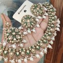 FS Collection Gold Plated Crystal & Pearl  Necklace Set