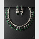 FS Collection Silver  Plated Ad Stone Necklace Set