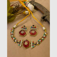 FS Collection Gold Plated Crystal Stone Necklace Set