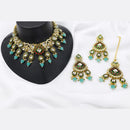 FS Collection Premium Crystal Stone Pearl And Beads Necklace Set for Women