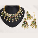 FS Collection Premium Crystal Stone Pearl And Beads Necklace Set for Women