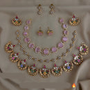 FS Collection Gold Plated American Daimond Combo Necklace Set