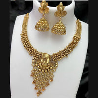 FS Collection Gold Plated Lord Ganesh Necklace Set
