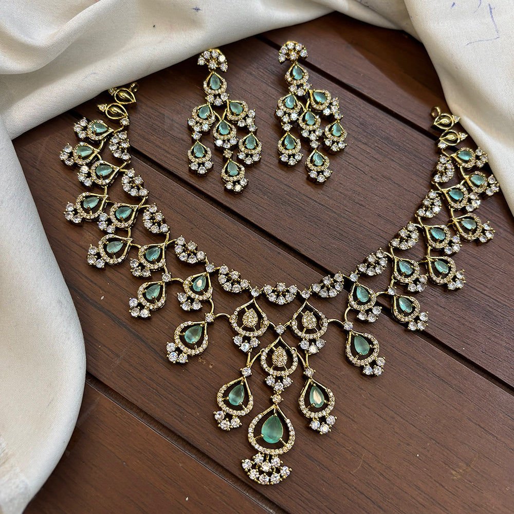 FS Collection Gold Plated AD Stone Necklace Set