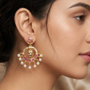 FS Collection Pota Stone And Pearl Designer Dangler Earrings