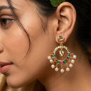 FS Collection Pota Stone And Pearl Designer Dangler Earrings