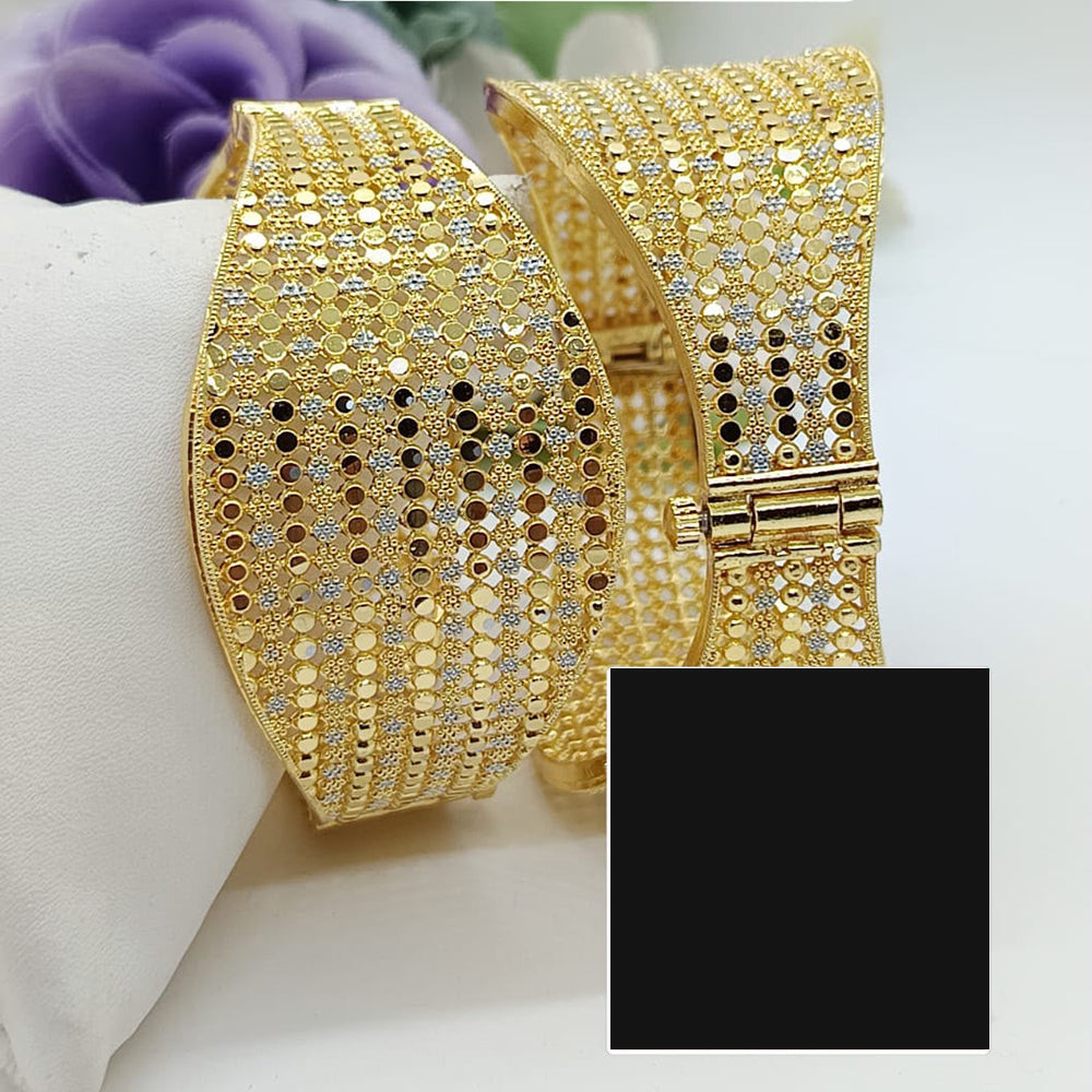 FS Collection Traditional  Gold Plated Openable Bangles Set