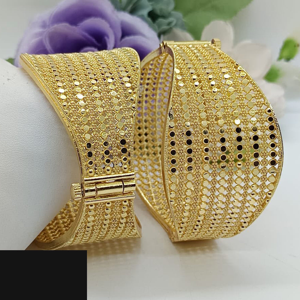 FS Collection Traditional  Gold Plated Openable Bangles Set