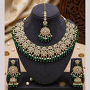 FS Collection Luxury Kundan Stone Pearl And Beads Necklace Set 