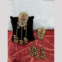 FS Collection Designer Kashmiri Pota Stone And Ghughroo Dangler Earrings