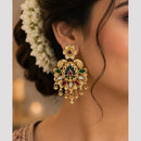 FS Collection Traditional Pearl Stone And Pota Stone Dangler Earrings