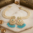 FS Collection Festive Wear Kundan Stone And Kan Chain Dangler Earrings