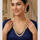 FS Collection Designer Pota Stone And Kundan Stone Long Neckalce Set