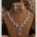 FS Collection Sparkling American Diamond Jewellery Set for Women