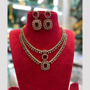 FS Collection Sparkling American Diamond Jewellery Set for Women