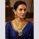 FS Collection Elegant Kundan Stone And Beads Meenakari Necklace Set