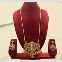 FS Collection Elegant Pota Stone And Beads Temple Long Necklace Set