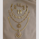FS Collection Fashion Austrian Stone And Pearl Combo Necklace Set