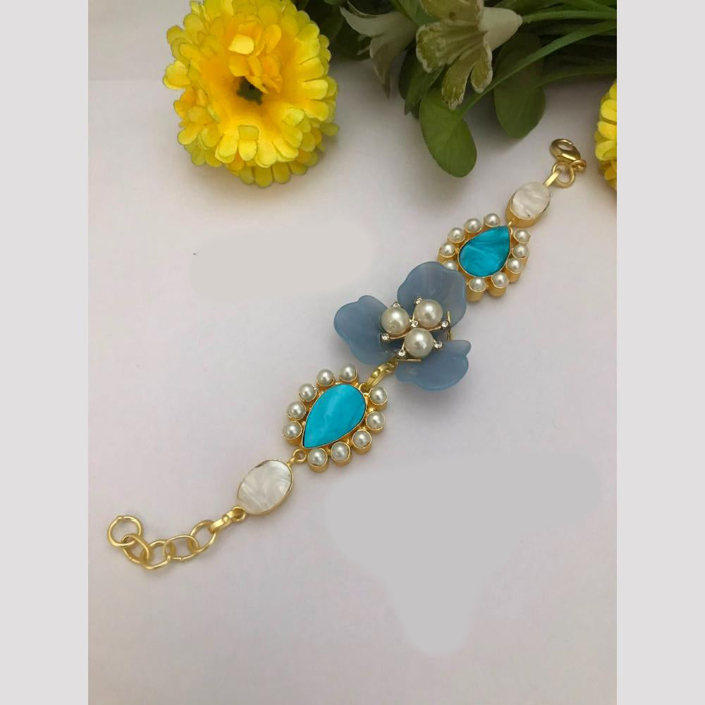FS Collection Mother Of Pearls Floral Bracalet 