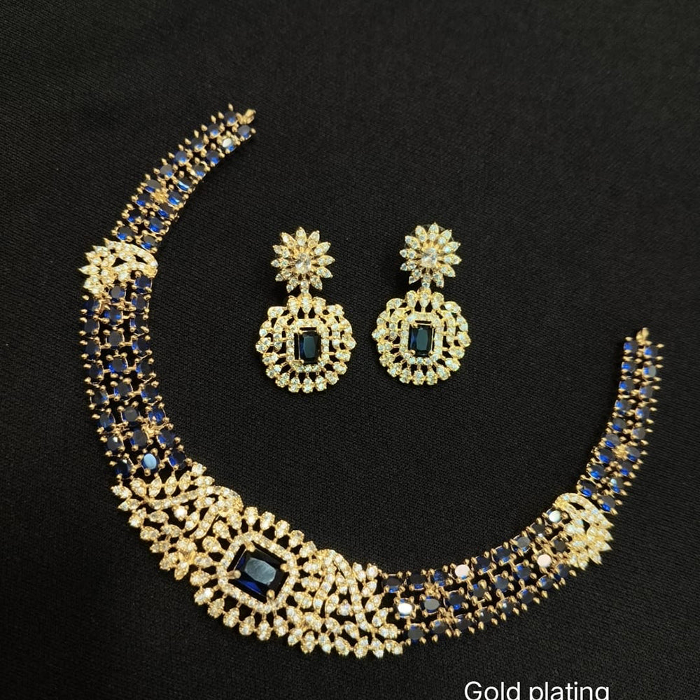 FS Collection Sparkling American Diamond Jewellery Set for Women