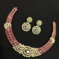 FS Collection Sparkling American Diamond Jewellery Set for Women