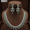 FS Collection Sparkling American Diamond Jewellery Set for Women