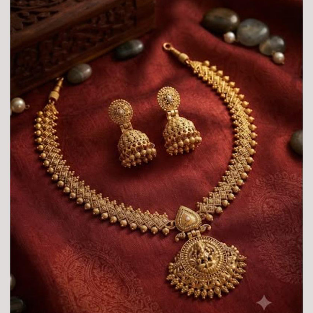 FS Collection Classic Pota Stone Temple Necklace Set