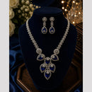 FS Collection Dazzling American Diamond And Austrian Stone Necklace Set