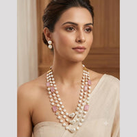 FS Collection Classic Pota Stone And Beads Necklace Set