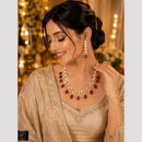 FS Collection Classic Kundan Stone And Beads Necklace Set