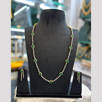 FS Collection Dazzling American Diamond And Austrian Stone Long Necklace Set