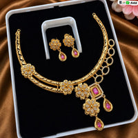 FS Collection Dazzling American Diamond And Austrian Stone Necklace Set