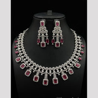 FS Collection Dazzling American Diamond And Austrian Stone Necklace Set