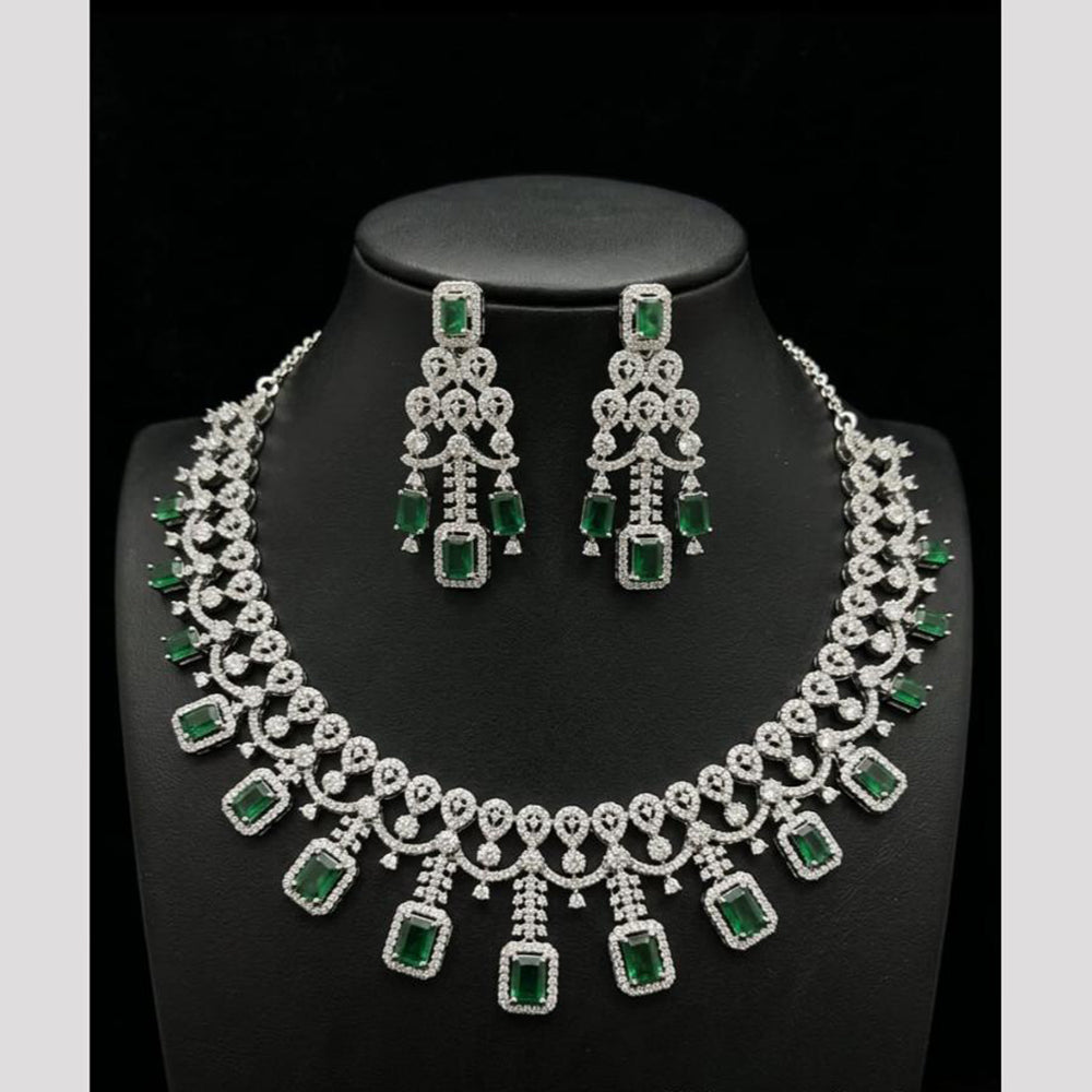 FS Collection Dazzling American Diamond And Austrian Stone Necklace Set