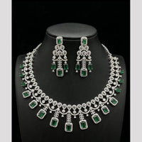 FS Collection Dazzling American Diamond And Austrian Stone Necklace Set