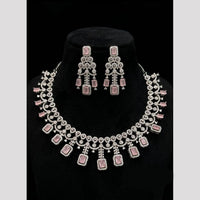 FS Collection Dazzling American Diamond And Austrian Stone Necklace Set