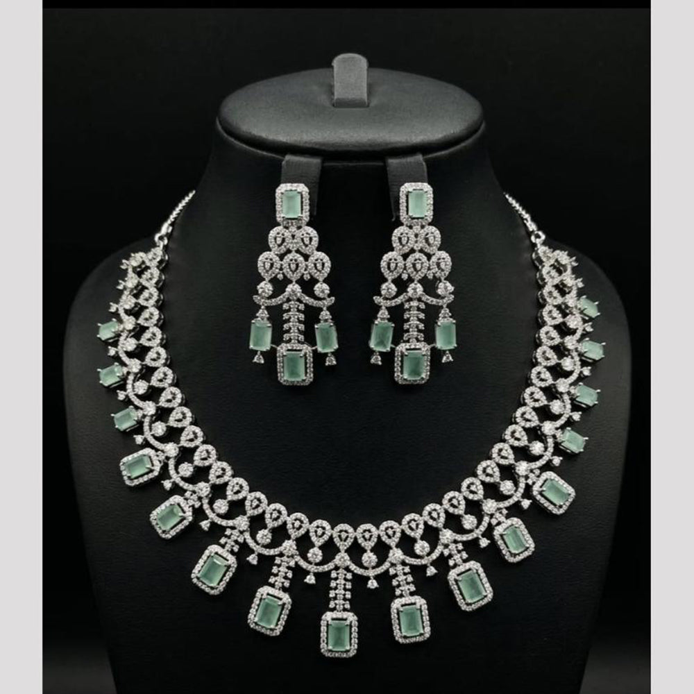 FS Collection Dazzling American Diamond And Austrian Stone Necklace Set
