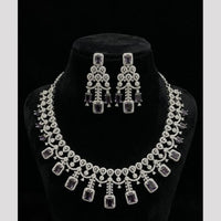 FS Collection Dazzling American Diamond And Austrian Stone Necklace Set