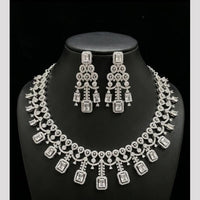 FS Collection Dazzling American Diamond And Austrian Stone Necklace Set