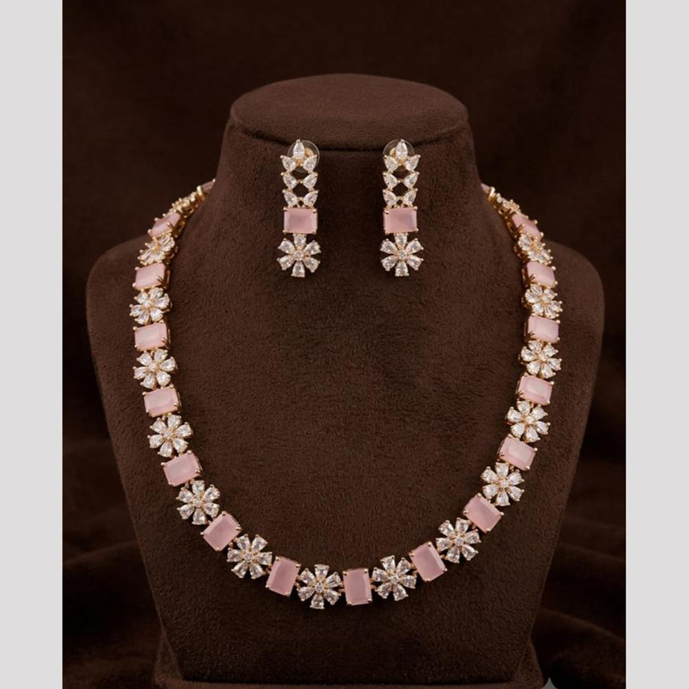 FS Collection Dazzling American Diamond Necklace Set