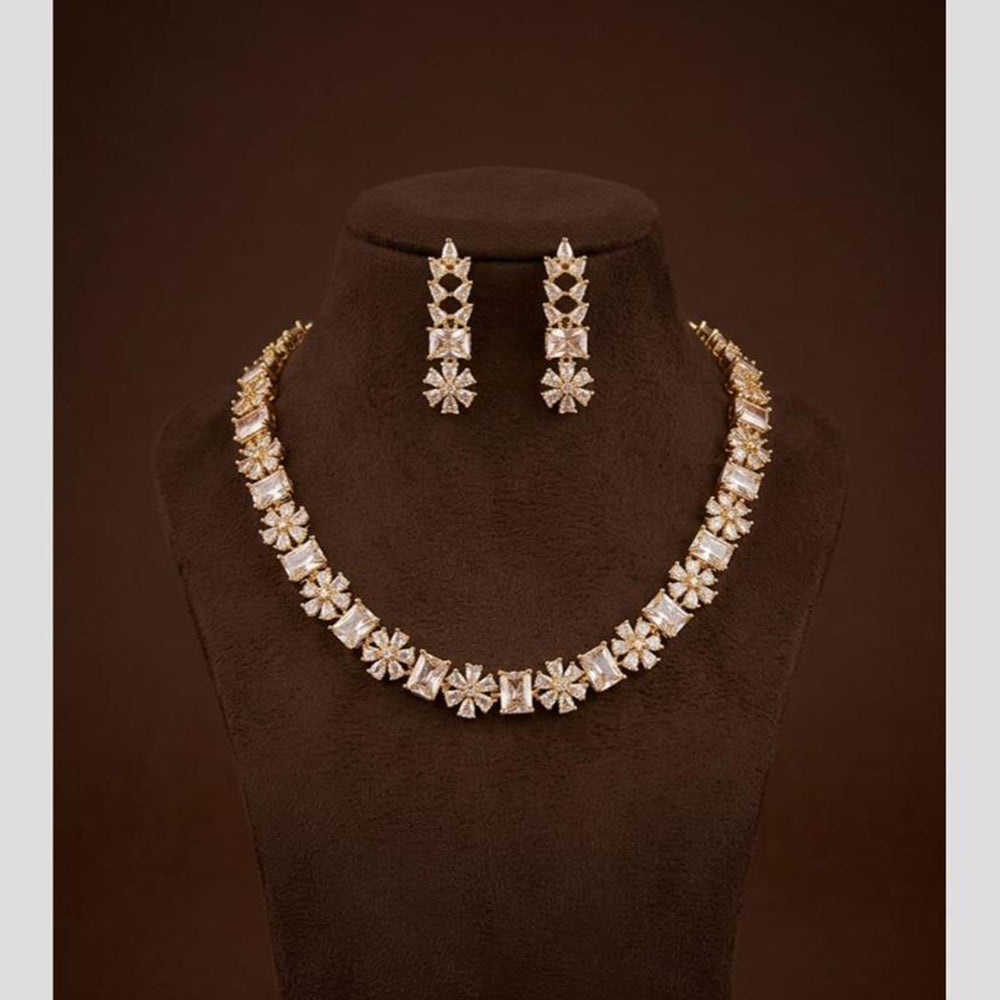 FS Collection Dazzling American Diamond Necklace Set